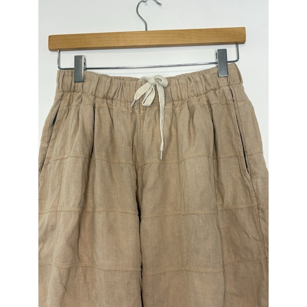 Jungmaven 100% Hemp Straight Leg Pull On Elastic Pants Tan Boho Womens Small - Picture 3 of 11